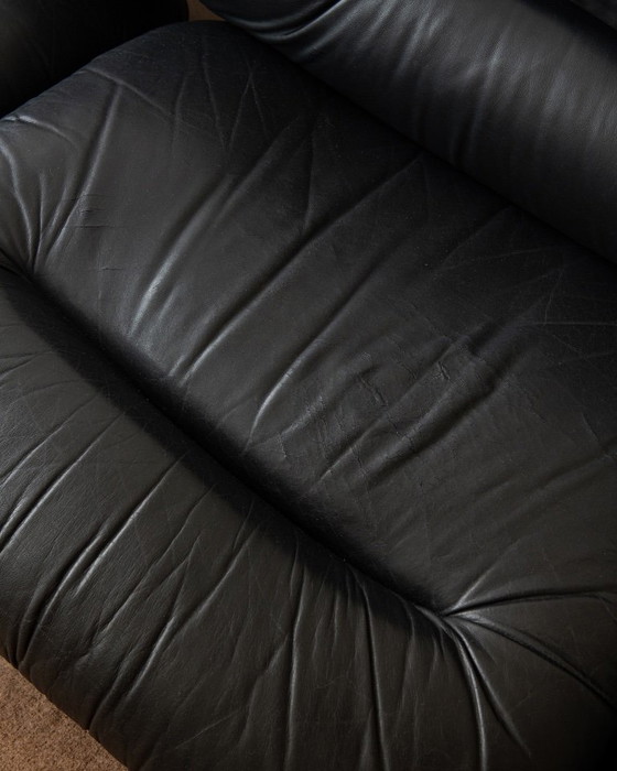 Italian Leather And Chrome Lounge Chairs, 1980s, Set Of 3 – Armchairs (photo 21 of 23)