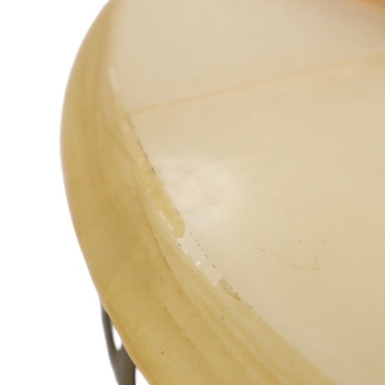 Vintage Brass Side Table with Round Onyx Marble Top (photo 15 of 23)