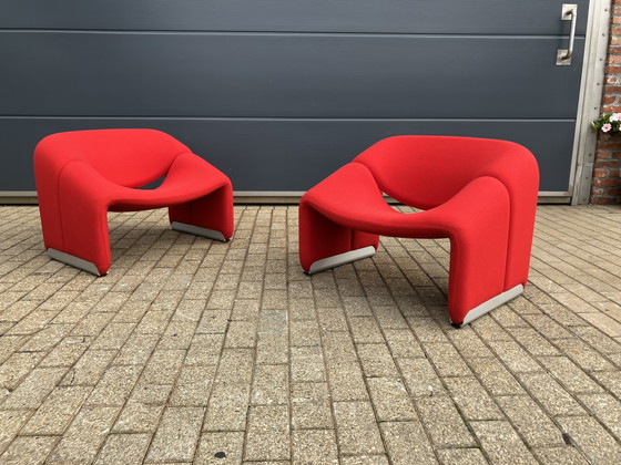 Image 1 of 2x sedie Artifort Groovy F598 M in tessuto originale, in ottime condizioni!