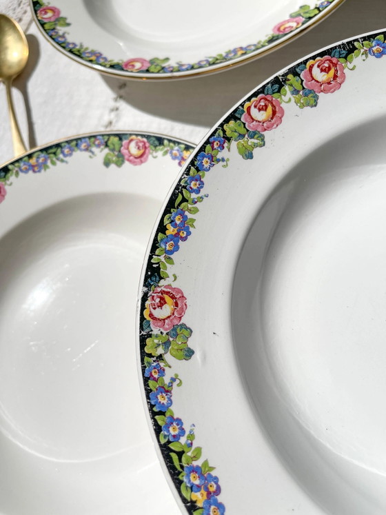 6 DIGOIN Platos Hondos de Porcelana Opaca, Diseño Floral '3984' – Loza (photo 7 of 9)