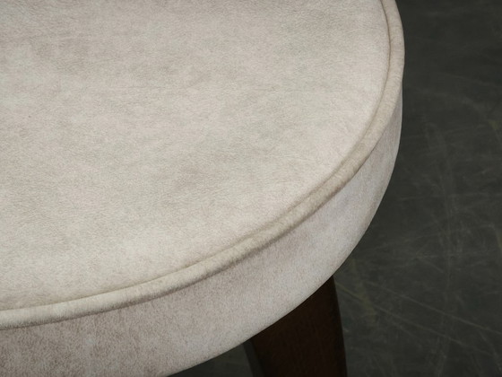 Image 1 of Pair of Art Deco Beech Wood Stools, 1940s, Newly Upholstered
