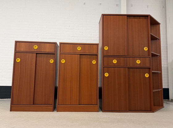 Image 1 of Meuble mural vintage Dycker en 3 pièces