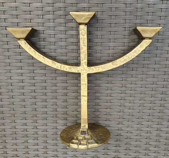 Image 1 of Kurt Jesch Amadeo brutalist 3-light candelabra