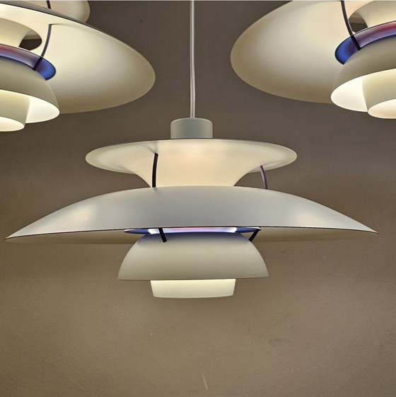 Image 1 of Suspension PH5 vintage Louis Poulsen blanche