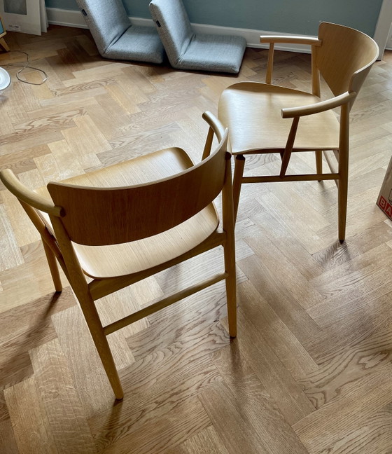 Image 1 of Fritz Hansen N01 Chair Oak by Nendo (Set of 2)