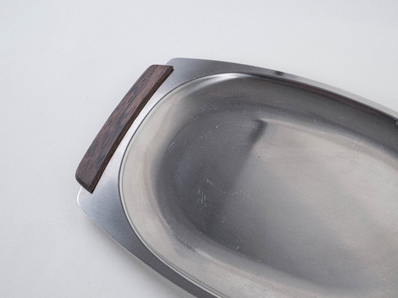 Image 1 of Plateau en acier inoxydable, design danois, années 1970, fabriqué au Danemark