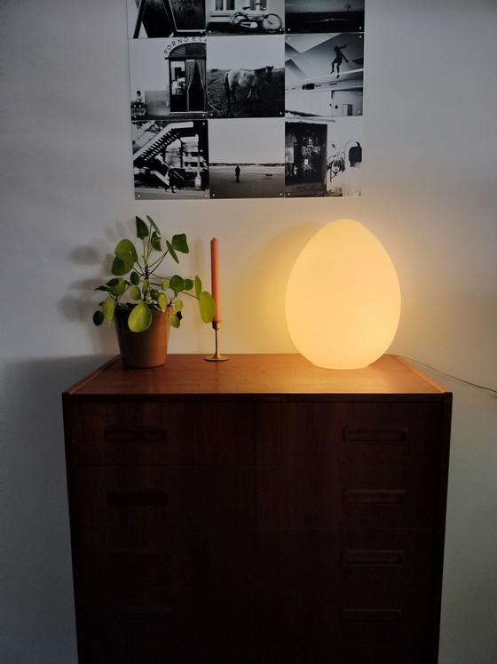 Image 1 of Vintage, Space Age egg-shaped glass table lamp, Domec
