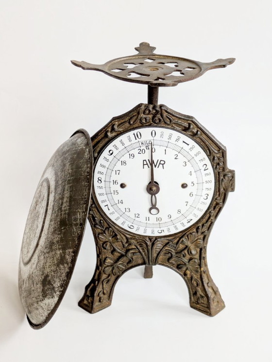 Image 1 of Bilancia da cucina vintage AWR in ghisa, stile Art Nouveau tedesco, decorativa, stile country.