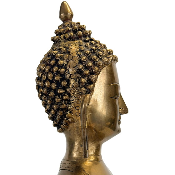 Antiek Tibetaans-Himalaya Shakyamuni Boeddha Brons – 17e/18e Eeuw – 56 cm – Beeldhouwkunst, Bronze, Brass (photo 8 of 11)