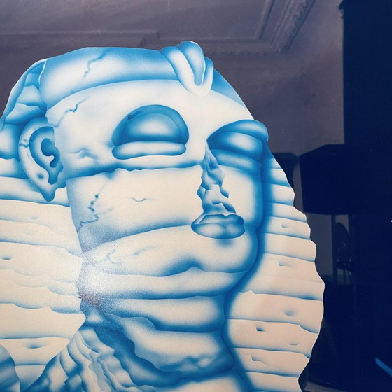 Patrice Placeman, Peinture aérographe Sphynx & Red Ball, Huile sous verre acrylique, 1996 (photo 3 of 12)