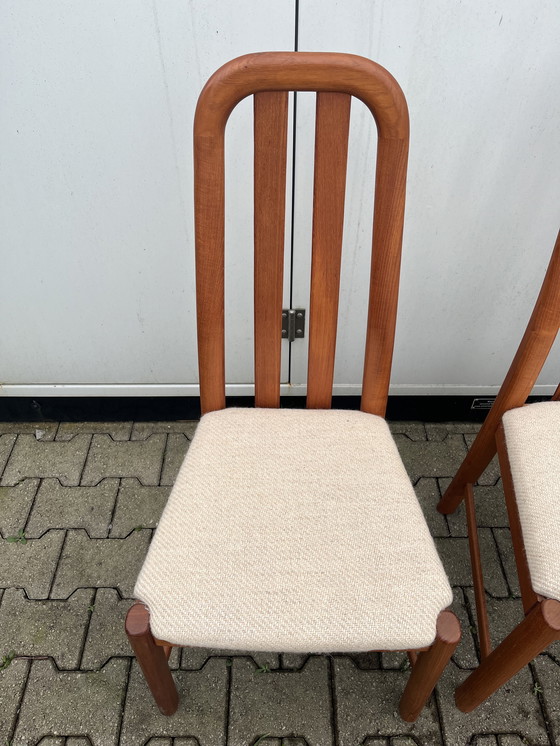 Image 1 of 4x massief teak deense eetkamerstoelen jaren 70