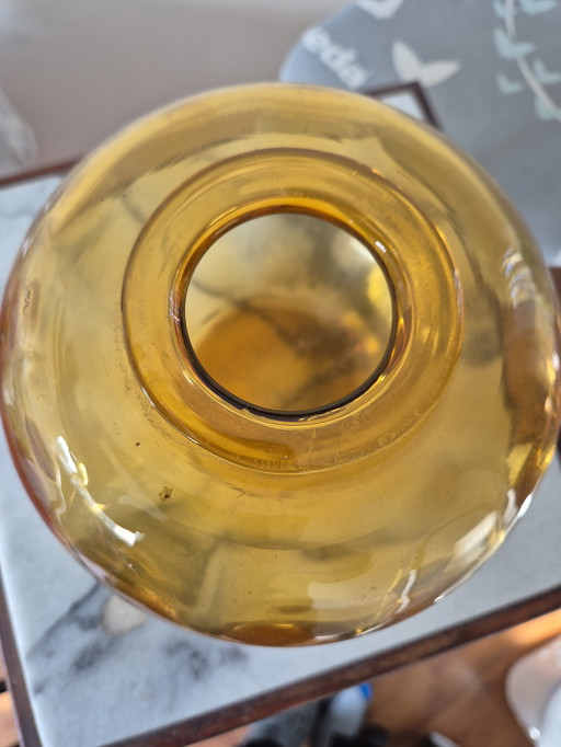 Rosedale - amber-colored "Tomato" glass vase