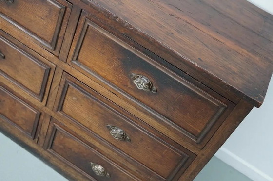 Image 1 of Armoire d'apothicaire/classeur ancienne en chêne et bois fruitier français, début du XXe siècle