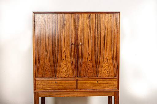 Tall Danish Rosewood Bar Cabinet Model 6201 by Hans Olsen 1960