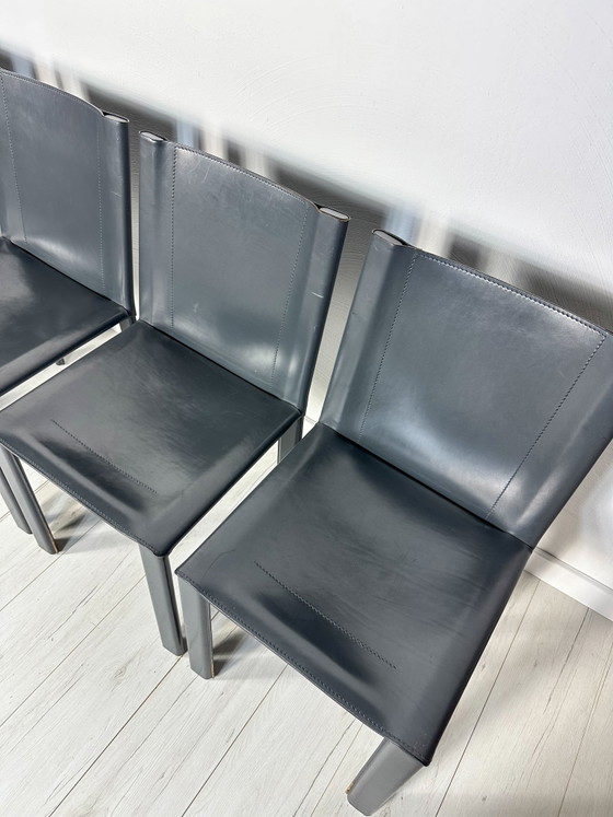 Image 1 of 6x Set 1980s VINTAGE ITALIAN DINING CHAIRS BY CARLO BARTOLI FOR MATTEO GRASSI