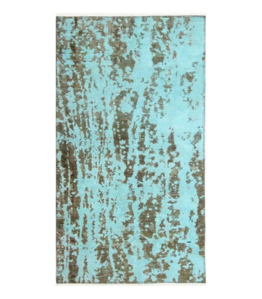Tappeto Orientale Annodato a Mano Vintage Art Classico & Design a Rilievo 146 x 81 cm Colore Blu