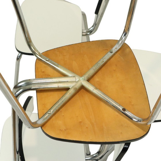 Image 1 of Set Of 6 Gray Formica Chairs Sixties