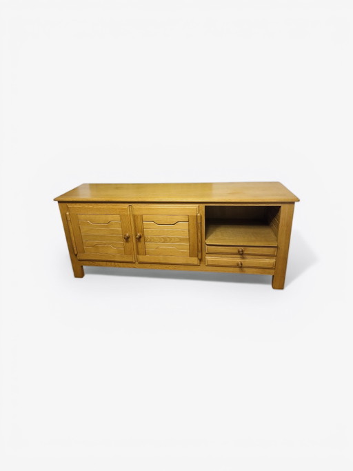 Rare solid oak sideboard by Guillerme & Chambron