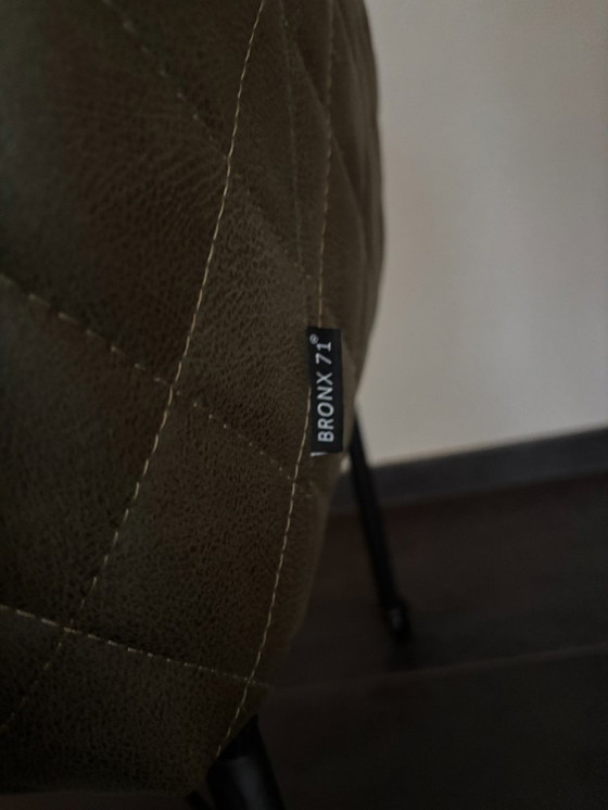 Image 1 of 4x Esszimmerstuhl mit Rollen, Royce-Ökoleder - Bronx71