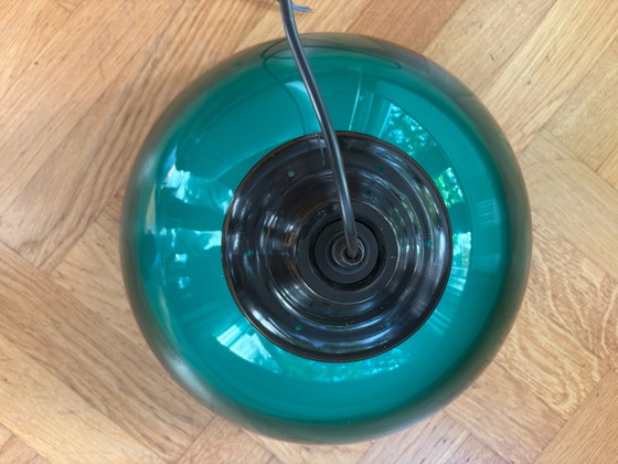 Massive lampe à suspension verte vintage – Plastique (photo 7 of 9)