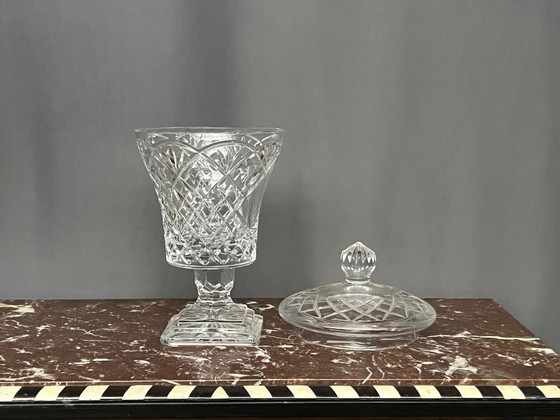Bonbondose aus massivem Kristall. 24% Blei., Geschirr, Glas, Transparent (Foto 7 von 7)