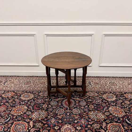 Mesa abatible inglesa antigua, Mesas de centro, Madera, Marrón, Chesterfield (foto 2 de 10)