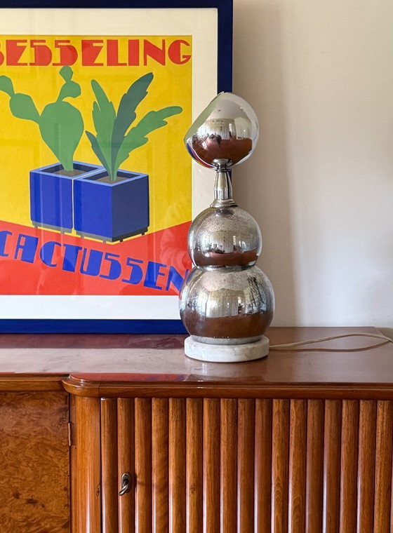 Image 1 of Space age chrome table Lamp, France 1970s