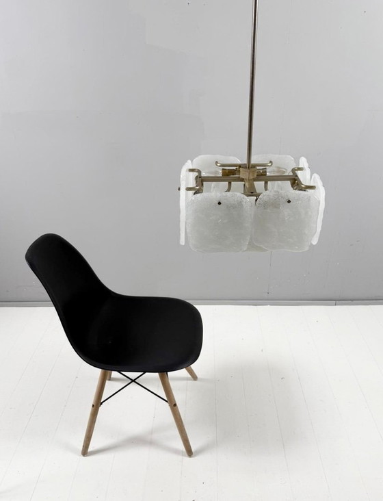 Image 1 of Lampe en verre glacé/plafonnier de J.T. Kalmar pour Kalmar Franken, modèle : Bernstein, Autriche, années 1960