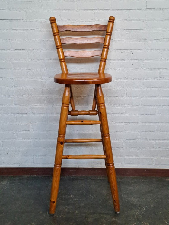 Image 1 of 3 sgabelli da bar brutalisti in pino