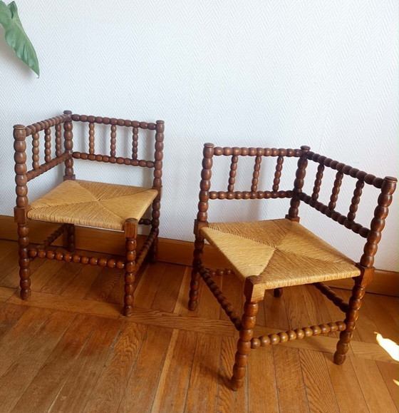 Image 1 of 2x Bobin chairs, also known as "fireside" chairs, Holland