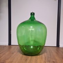 Bouteille de fermentation ou vase de sol vintage en verre vert émeraude 'Dame Jeanne'