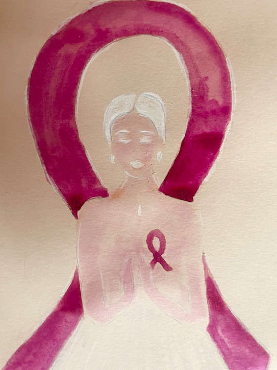 Quadro Firmato Ritratto Femminile Creazione per Ottobre Rosa « Prier » – F. Vauthier, Arte, Paper (photo 5 of 9)