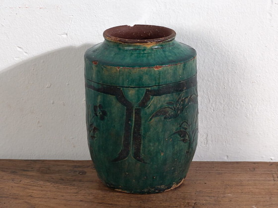 Antieke Chinese vaas met plantaardige details (ca. 1820) #11 – Vazen, Ceramic (photo 17 of 40)