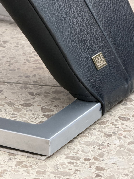 Image 1 of Rolf Benz stoelen 7800 zwart leer  (6)