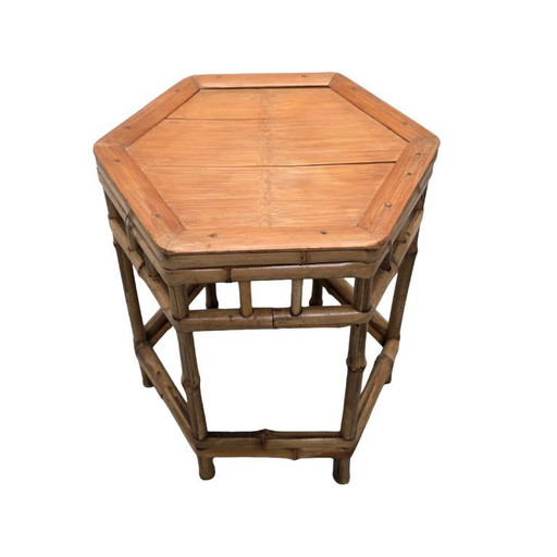 Tavolo vintage per piante in bambù