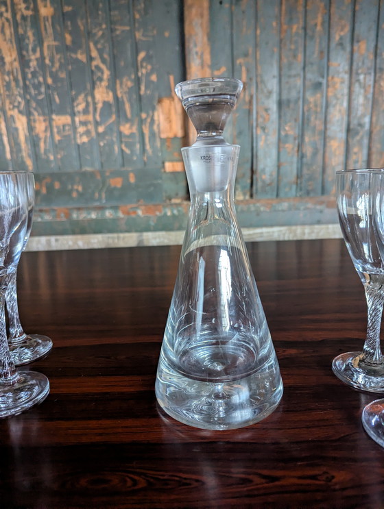 Image 1 of Vintage set of 7 wine glasses & 1 Krosno Bonny carafe