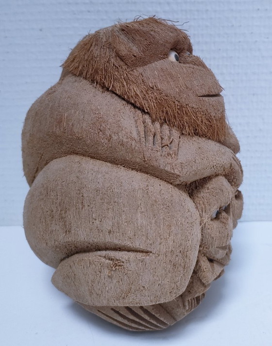 Image 1 of scultura scimmie famiglia cocco vintage