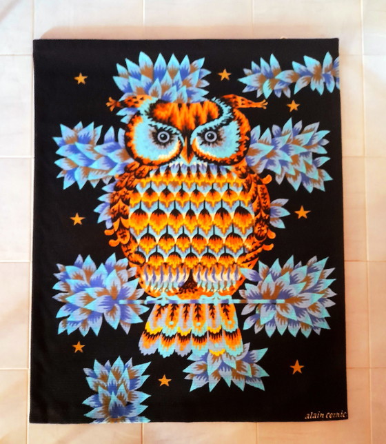 Image 1 of Tapiz mural de búhos, Alain Cornic, 1960
