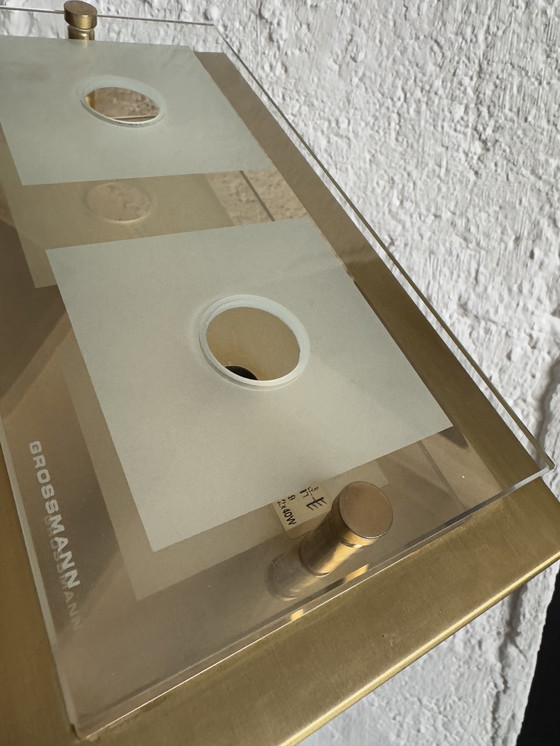 Image 1 of Applique Grossmann in ottone e vetro, anni '80