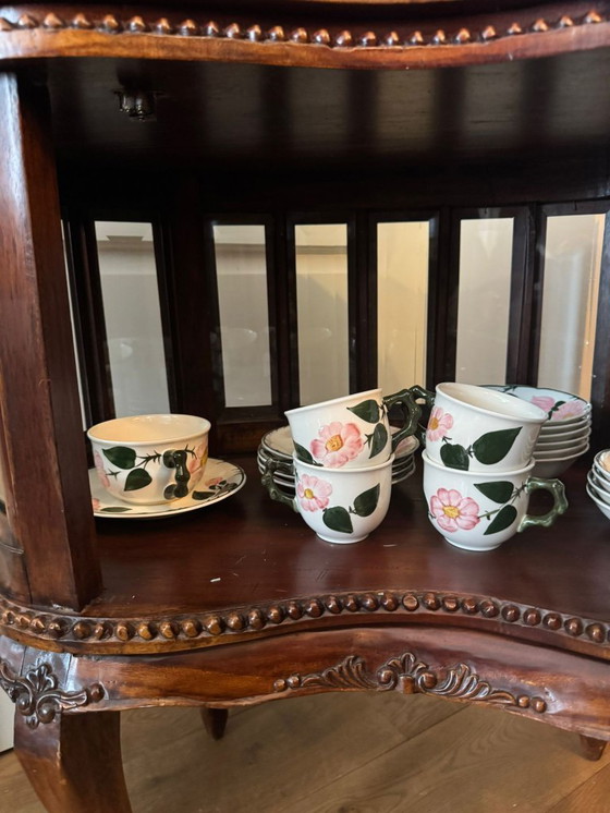 Image 1 of Mahogany Tea Cabinet Display Cabinet Faceted - Flamant