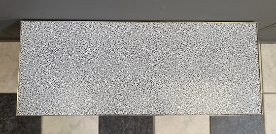 Image 1 of rectangular formica coffee tabel balck and white 1960s