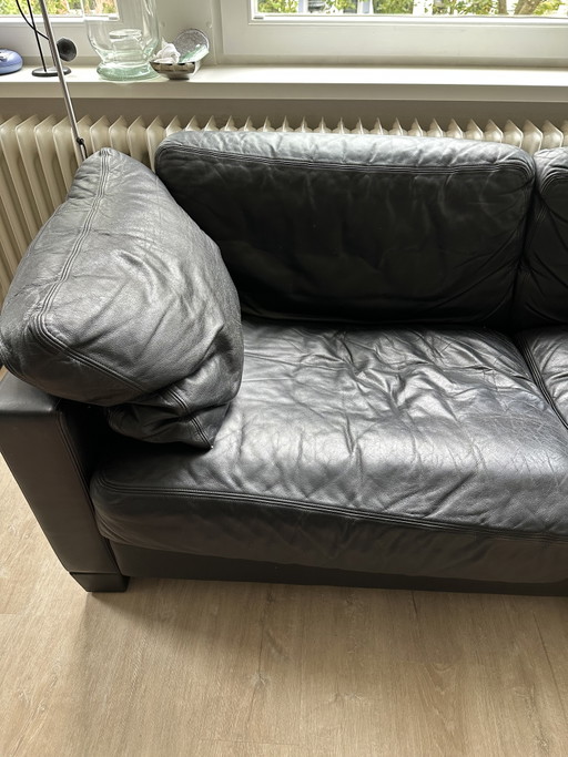 2 sofás De Sede, de piel negra, serie DS-17 – 2 zitsbanken, Leather (photo 2 of 8)