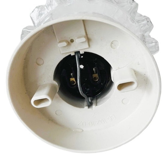 Image 1 of Lampada da soffitto vintage di metà secolo, lampada da soffitto in vetro trasparente, anni '50
