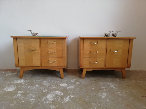 Image 1 of Tables de nuit luxueuses Mid Century Vintage Sideboards