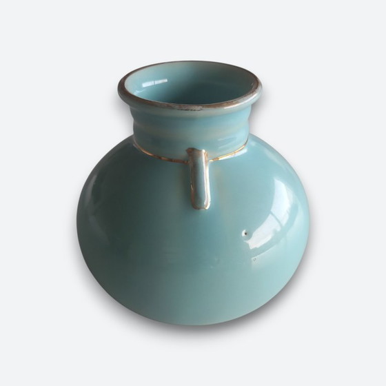 Image 1 of Art Deco ceramic ensemble turquoise with gold