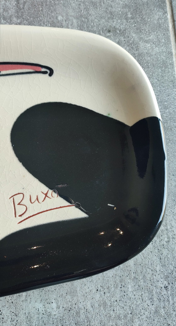 Image 1 of Plat allongé signé Thomas Buxó  atelier Atzana céramique moderniste 