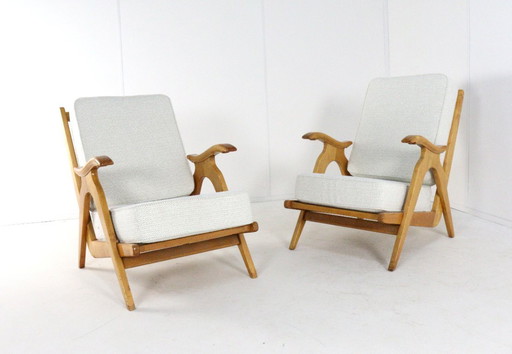 Ensemble de 2 fauteuils vintage en chêne 'Nederweert' vintage