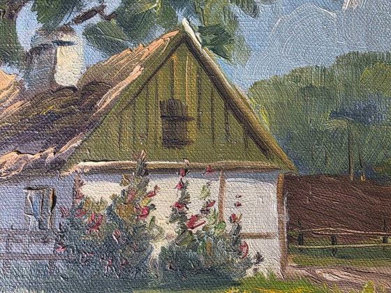 Vintage Farmhouse Landscape Oil Painting – Paintings & Drawings, Canvas (photo 7 of 11)