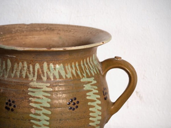 Vaso in ceramica smaltata popolare antica – Europa Centrale, circa 1930 – Vasi per piante, Rustic (photo 12 of 40)