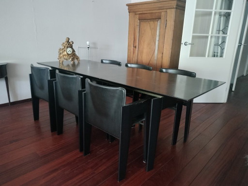 Juego de comedor diseñado por Arnold Merckx para Arco. – eetkamerset, Leather, Wood